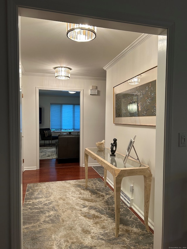 210 Jamestown Rd Unit 210, Stratford, CT 06614 - hallway featuring ornamental molding and wood finished floors