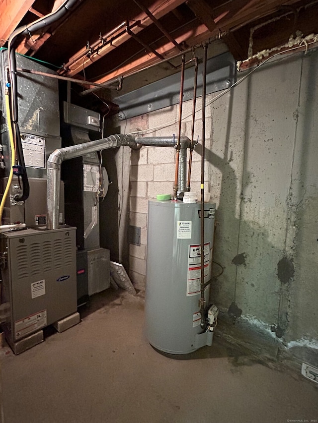 210 Jamestown Rd Unit 210, Stratford, CT 06614 - utility room featuring gas water heater and heating unit