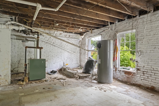 110 Franklin St, Killingly, CT 06239 - below grade area featuring a heating unit and water heater