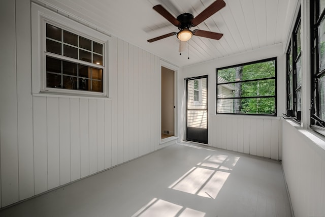 51 Brentley Dr, Shelton, CT 06484 - unfurnished sunroom featuring ceiling fan