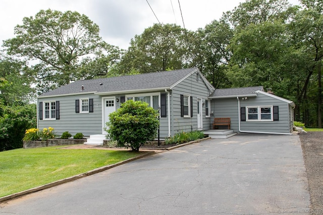24 Dogwood Ln, Shelton, CT 06484 - ranch-style home featuring a front lawn and asphalt driveway