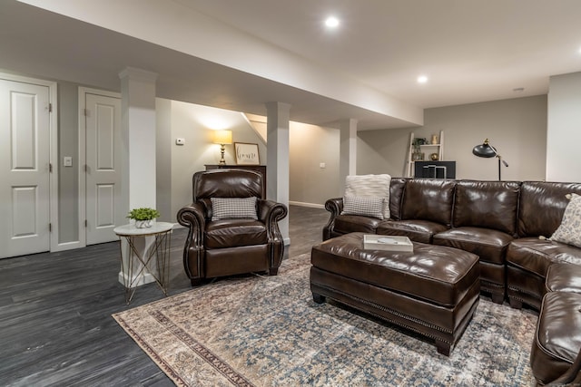 129 Clark Gates Rd, East Haddam, CT 06469 - living room featuring wood finished floors and recessed lighting