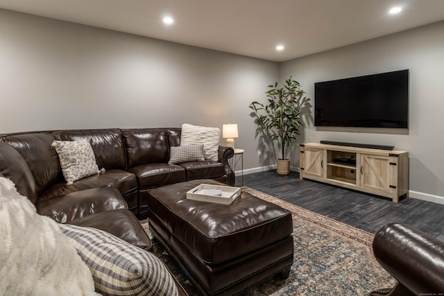 129 Clark Gates Rd, East Haddam, CT 06469 - living area featuring recessed lighting and dark wood-style floors
