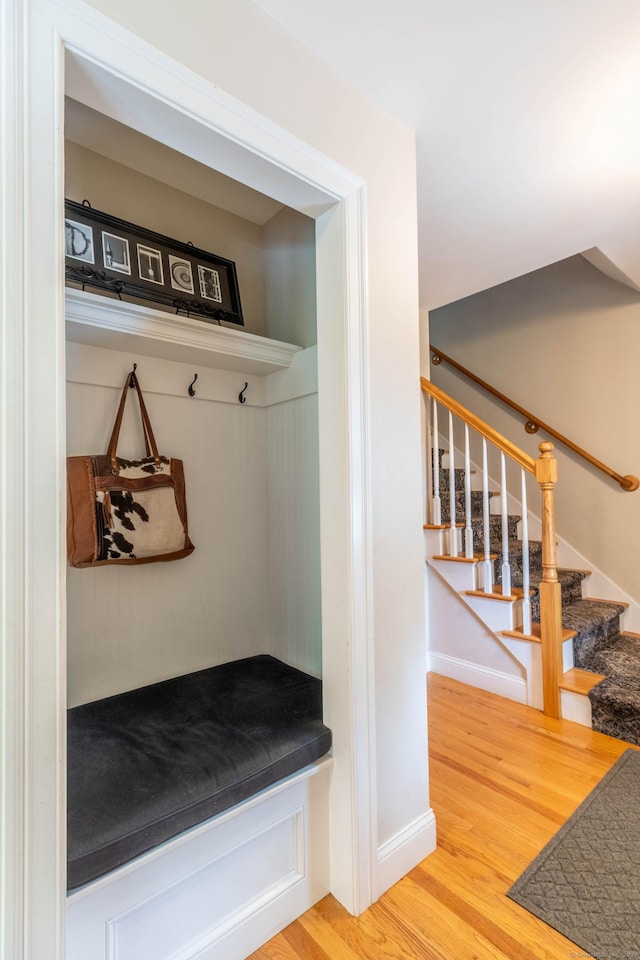 129 Clark Gates Rd, East Haddam, CT 06469 - mudroom with wood finished floors and baseboards