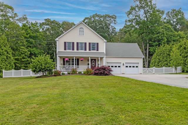 129 Clark Gates Rd, East Haddam, CT 06469 - view of front of house featuring covered porch, driveway, and a garage