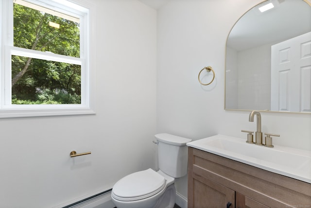 95 Great Ring Rd, Newtown, CT 06482 - half bathroom featuring vanity and baseboard heating