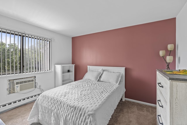 60 Alvord Ln Apt 19, Stamford, CT 06902 - carpeted bedroom with baseboard heating and an AC wall unit