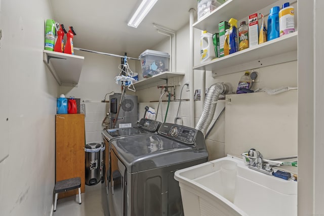 60 Alvord Ln Apt 19, Stamford, CT 06902 - washroom featuring washing machine and clothes dryer and water heater