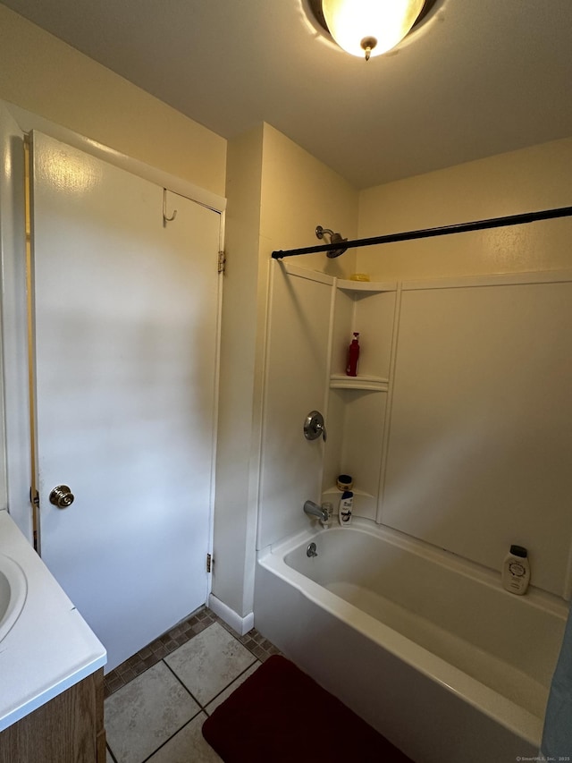54 Carmel St, Hamden, CT 06518 - bathroom featuring bathing tub / shower combination, tile patterned floors, and vanity
