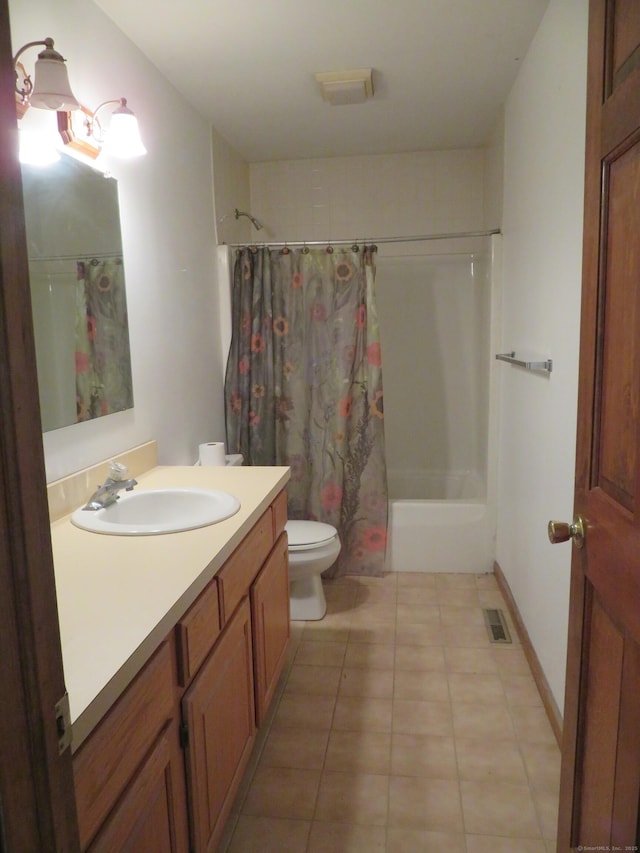 1200 Peck Ln, Cheshire, CT 06410 - bathroom featuring vanity, tile patterned floors, and shower / bath combination with curtain