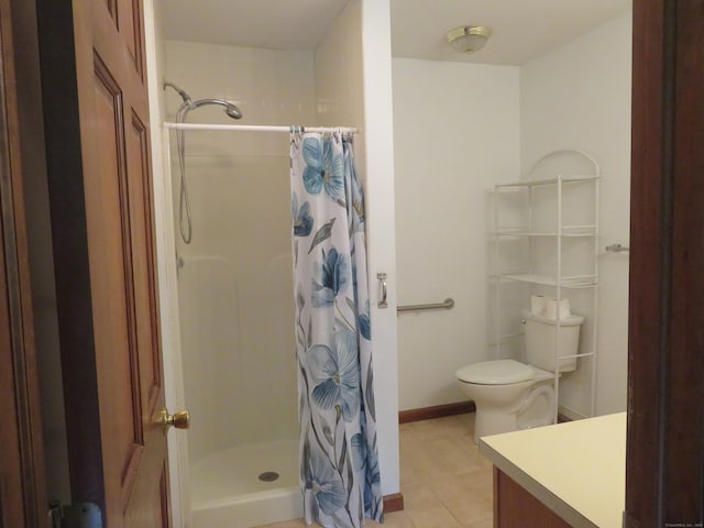 1200 Peck Ln, Cheshire, CT 06410 - bathroom featuring vanity, a stall shower, and tile patterned floors
