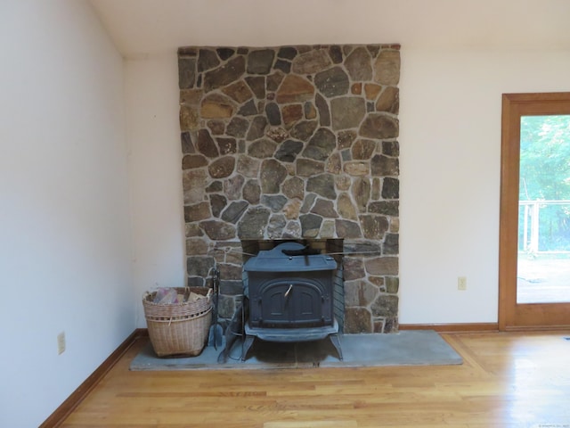 1200 Peck Ln, Cheshire, CT 06410 - detailed view of wood finished floors and a wood stove