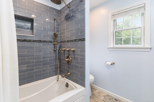 41 Arlington Rd, Stamford, CT 06902 - full bathroom with shower / tub combo and marble finish flooring