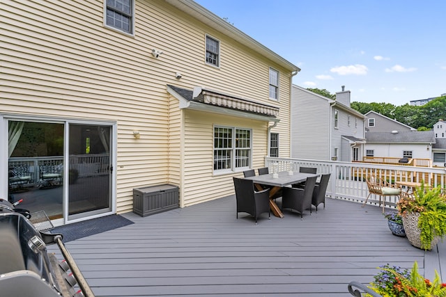 41 Arlington Rd, Stamford, CT 06902 - wooden deck with outdoor dining space