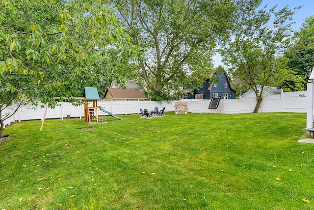 41 Arlington Rd, Stamford, CT 06902 - fenced backyard with a playground