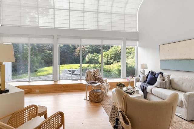 274 Nod Rd, Ridgefield, CT 06877 - living area featuring a towering ceiling and wood finished floors