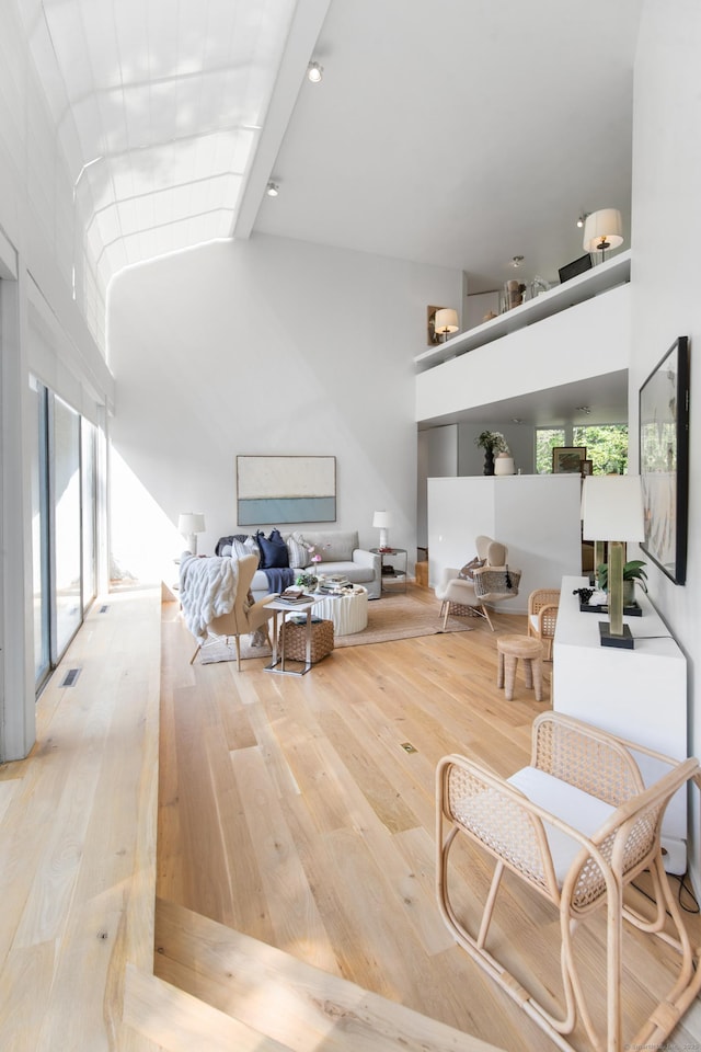 274 Nod Rd, Ridgefield, CT 06877 - living room with a towering ceiling and hardwood / wood-style floors