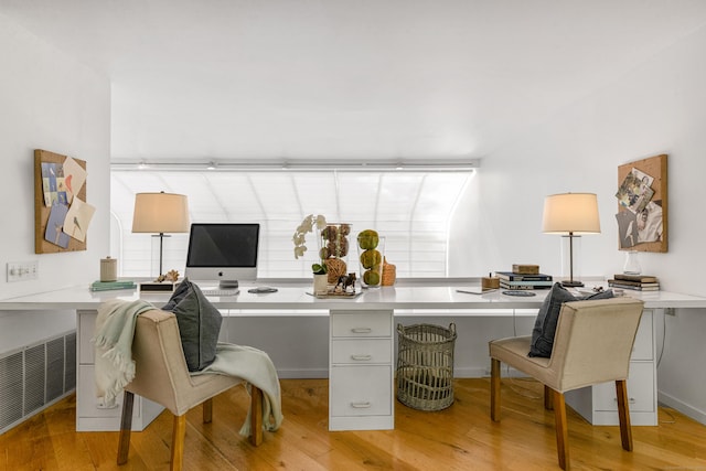 274 Nod Rd, Ridgefield, CT 06877 - office area featuring light wood-style flooring and built in study area