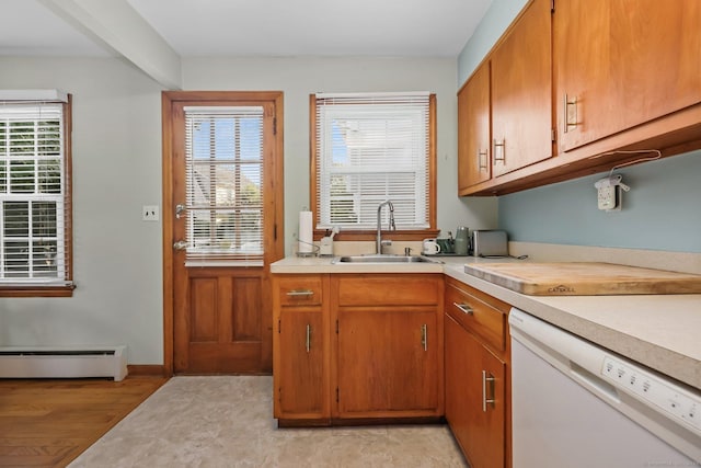 6 Fern St, Norwalk, CT 06854 - kitchen featuring dishwasher, a baseboard radiator, light countertops, and healthy amount of natural light