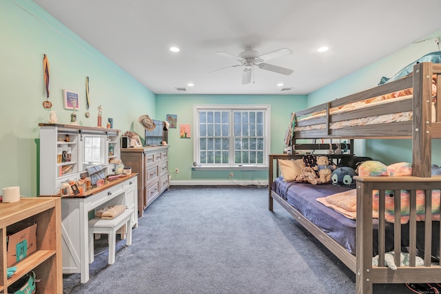 28 Aldo Dr, Woodbridge, CT 06525 - bedroom featuring carpet floors, recessed lighting, and a ceiling fan