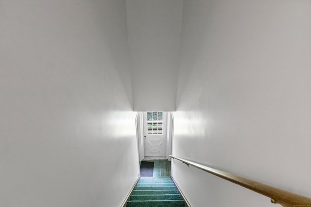 37 Enid St Apt C, Bridgeport, CT 06606 - staircase featuring baseboards and carpet