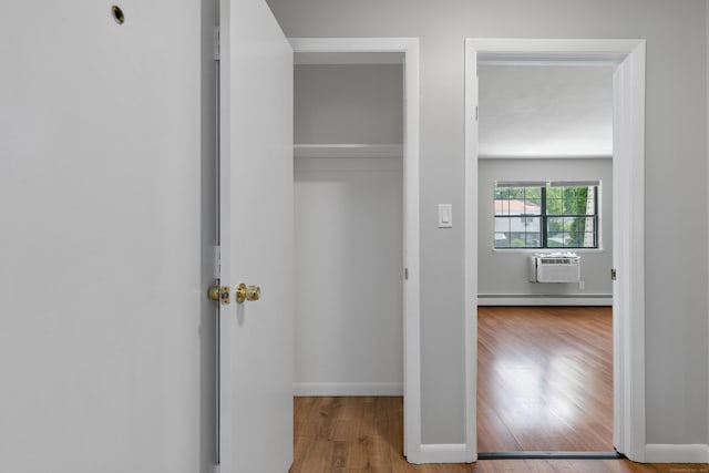 37 Enid St Apt C, Bridgeport, CT 06606 - closet with a baseboard radiator and a wall mounted air conditioner