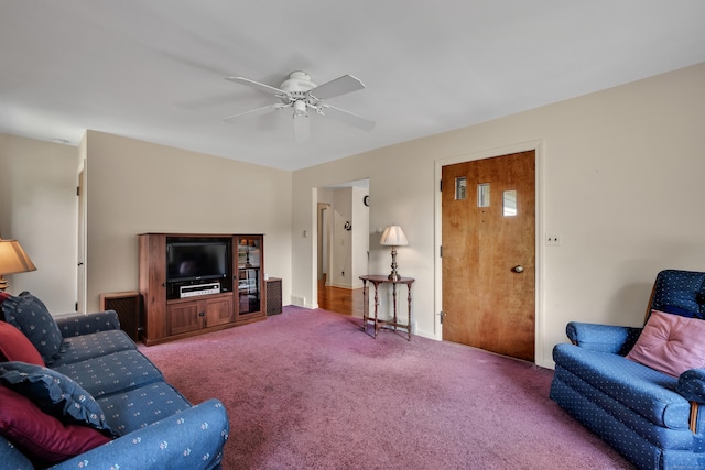 33 Hazel Ave, Naugatuck, CT 06770 - living area with ceiling fan and carpet