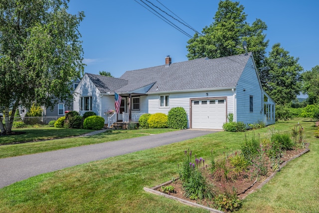 33 Hazel Ave, Naugatuck, CT 06770 - view of front of property featuring an attached garage, a chimney, driveway, and a shingled roof