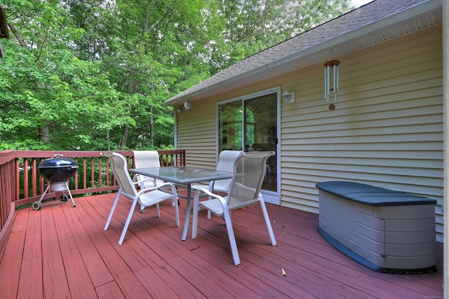 67 Nicole Dr, Naugatuck, CT 06770 - wooden deck featuring outdoor dining space and area for grilling