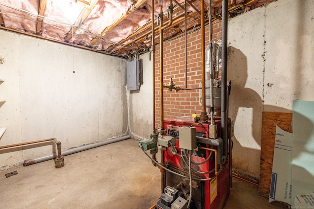 51 Euston St, New Britain, CT 06053 - unfinished below grade area featuring a heating unit and electric panel