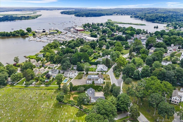31 N Main St, Essex, CT 06426 - aerial view of property and surrounding area with a large body of water