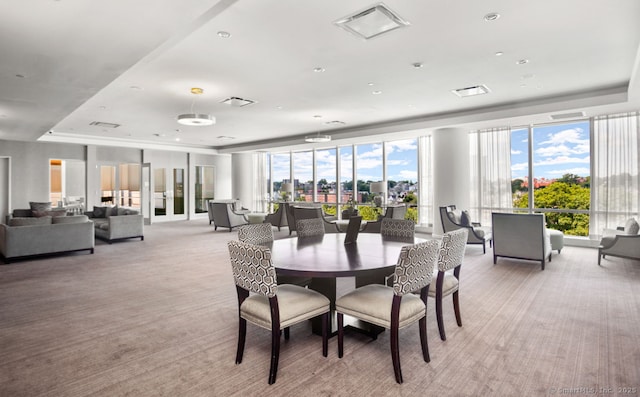 1 Broad St Unit Ph 26E, Stamford, CT 06901 - dining room with light carpet and a raised ceiling