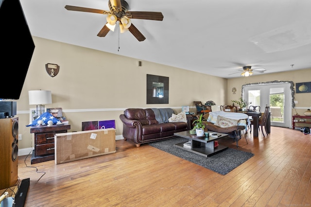 20 Society Hill Rd, Waterbury, CT 06704 - living area featuring a ceiling fan and light wood finished floors