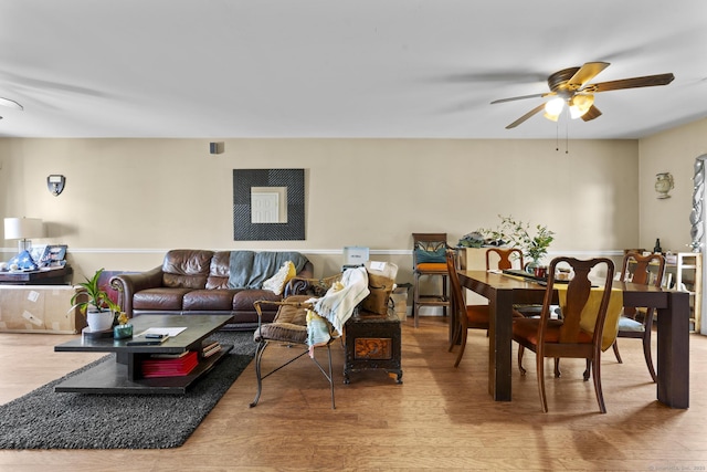 20 Society Hill Rd, Waterbury, CT 06704 - living room featuring ceiling fan and wood finished floors