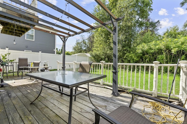 20 Society Hill Rd, Waterbury, CT 06704 - wooden deck featuring a pergola and outdoor dining area