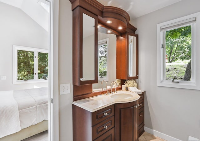 223 N St, Ridgefield, CT 06877 - bathroom with vanity, healthy amount of natural light, and tile patterned flooring