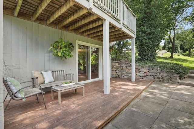 223 N St, Ridgefield, CT 06877 - patio / terrace with a wooden deck and an outdoor hangout area