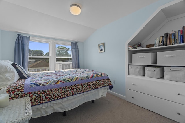 30 Hartford Ave Unit A, Old Lyme, CT 06371 - carpeted bedroom featuring vaulted ceiling and cooling unit