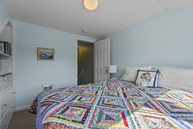 30 Hartford Ave Unit A, Old Lyme, CT 06371 - carpeted bedroom featuring lofted ceiling and baseboards