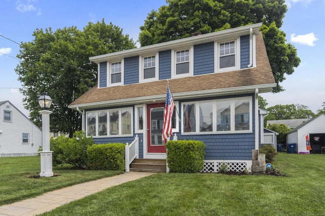 30 New Britain Rd, Old Lyme, CT 06371 - view of front facade with a shingled roof, a front yard, and entry steps