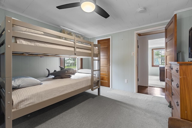 30 New Britain Rd, Old Lyme, CT 06371 - carpeted bedroom with a ceiling fan and ornamental molding