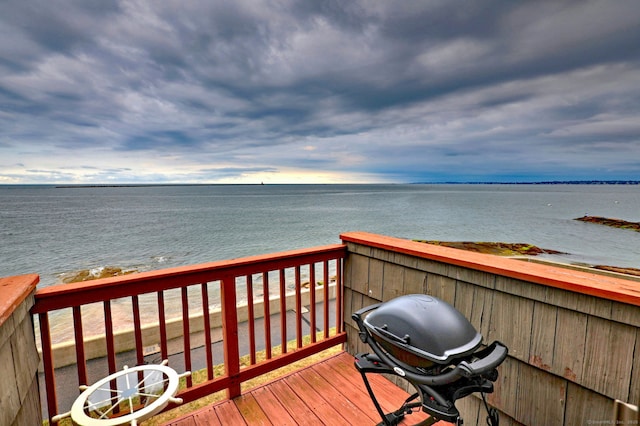 2 Old Town Hwy Unit 45, East Haven, CT 06512 - wooden deck with a water view and grilling area