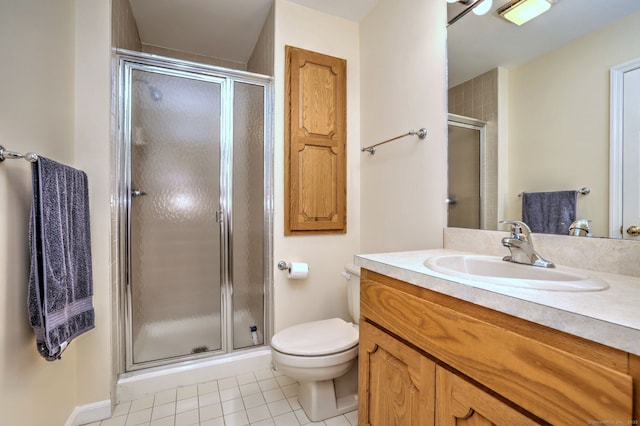 2 Old Town Hwy Unit 45, East Haven, CT 06512 - full bathroom featuring vanity, a stall shower, and tile patterned flooring