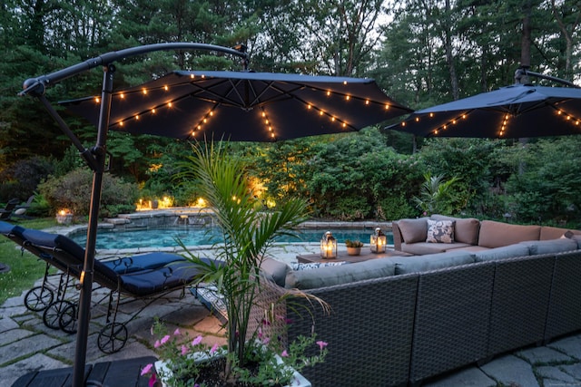 341 W Mountain Rd, Simsbury, CT 06092 - view of patio featuring outdoor lounge area and an outdoor pool
