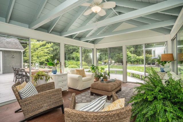 341 W Mountain Rd, Simsbury, CT 06092 - sunroom / solarium with a ceiling fan, outdoor dining space, and outdoor lounge area