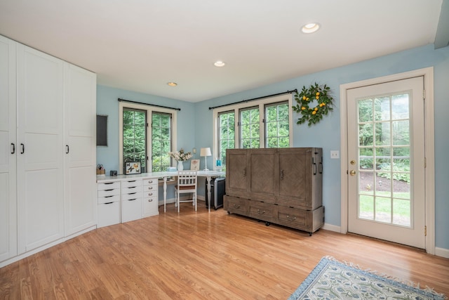 341 W Mountain Rd, Simsbury, CT 06092 - living area featuring light wood finished floors, plenty of natural light, and recessed lighting