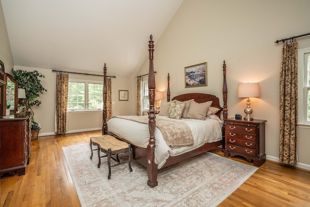 341 W Mountain Rd, Simsbury, CT 06092 - bedroom featuring light wood-type flooring and high vaulted ceiling