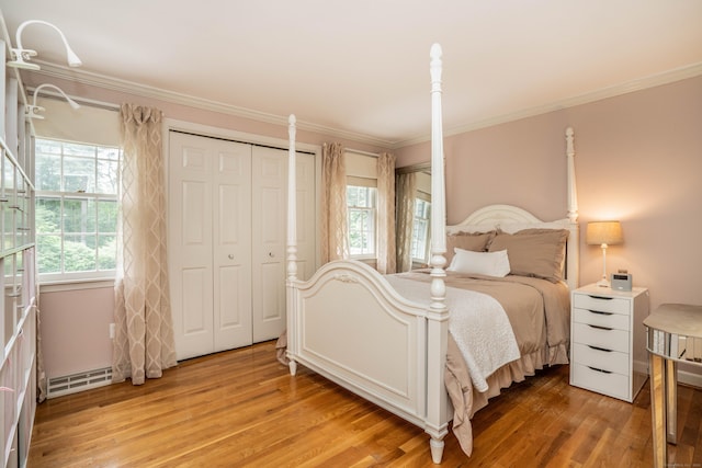 341 W Mountain Rd, Simsbury, CT 06092 - bedroom featuring light wood finished floors and crown molding