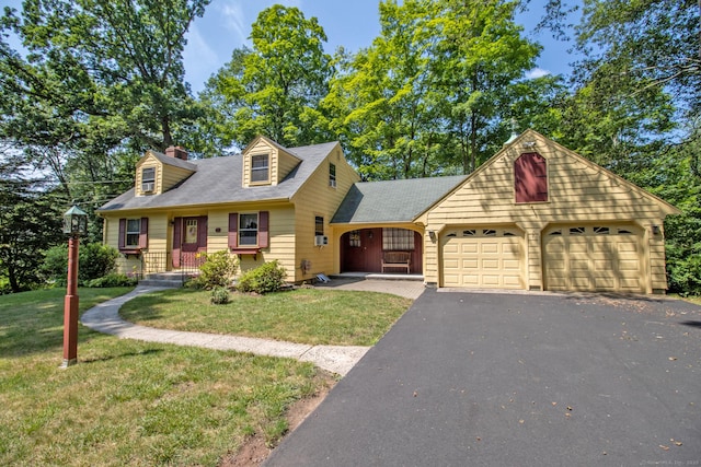 841 S Curtis St, Meriden, CT 06450 - view of front of property with an attached garage, a front lawn, driveway, and roof with shingles