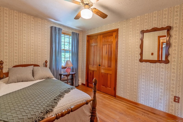 841 S Curtis St, Meriden, CT 06450 - bedroom featuring light wood-style flooring and ceiling fan